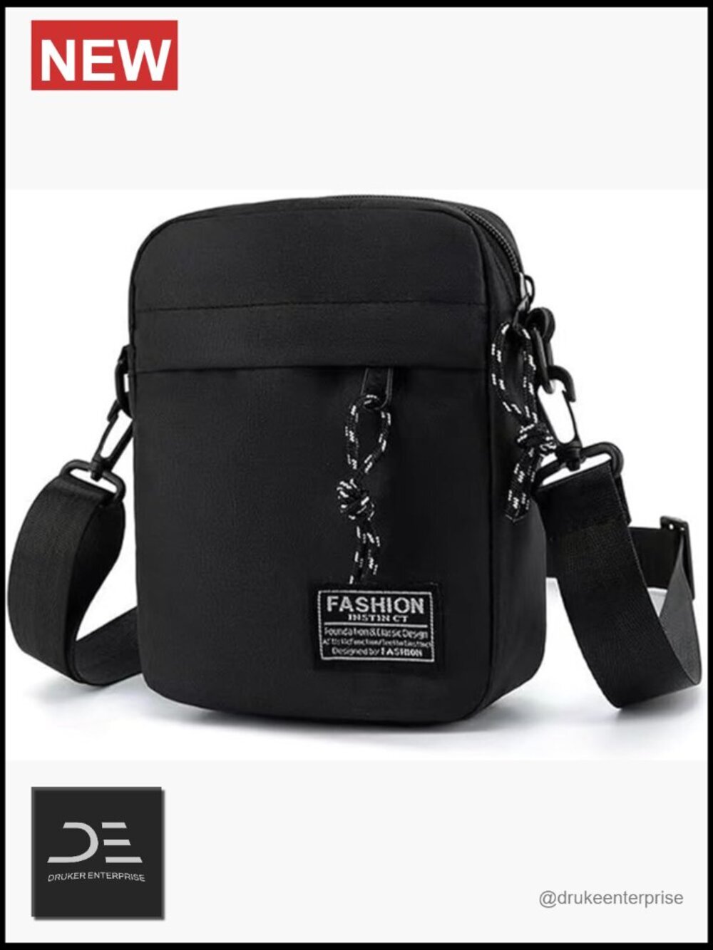 Waterproof Nylon Sling Bag Crossbody Chest Pack Multi Zipper Compartments